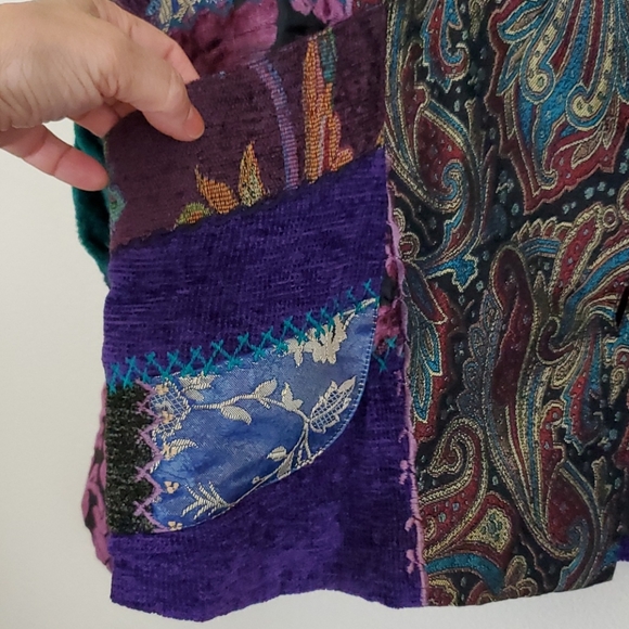 Julia Ku Tapestry Patchwork Embroidered Jacket XL - Picture 12 of 16